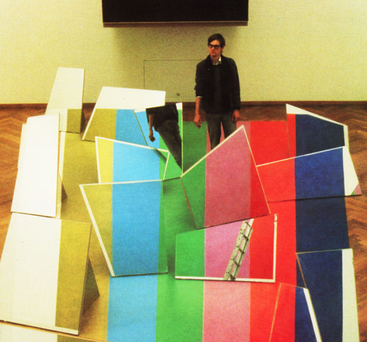 TV Stripes (1985) by Buky Schwartz — Video installation